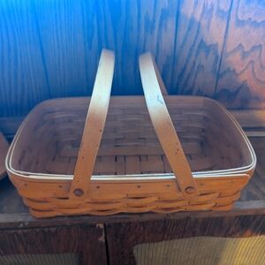 Handwoven longaberger Brown Basket with Handles